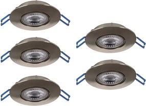 Eglo 300194 - Комплект от 5 вградени LED осветителни тела GEDREZ LED/4,9W/230V, Ø 9 см, хром