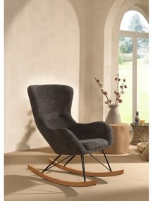 Сив люлеещ се детски стол от плат букле ROCKY – Vipack