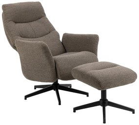 Сиво-кафяв фотьойл за релаксация от плат букле London – Actona