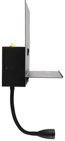 Модерна стенна лампа черна с USB и гъвкава ръка - Flero