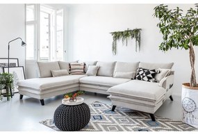 Светлобежов U-образен разтегателен диван , ляв ъгъл Charming Charlie - Miuform
