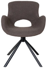 Кафяви тапицирани трапезни столове в комплект с подлакътници 2 бр. Amorim – House Nordic