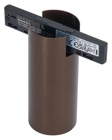 Модерен прожектор тъмен бронз за релсова система 1-фазен GU10 35mm - Slimline Nubee Honey