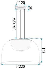 Висяща LED лампа APP1690-1PC B Gold