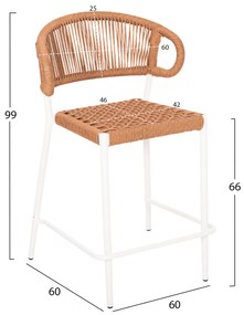 Бар стол Ело средна височина HM6087.02 цвят бял-бежов