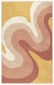 Килим подходящ за пране в цвят жълта охра и сиво-розов 160x230 cm Strawberry Creamsicle – Mila Home
