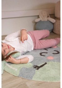 Син ръчно изработен памучен детски килим подходящ за пране ø100 cm Big Big World – Lorena Canals