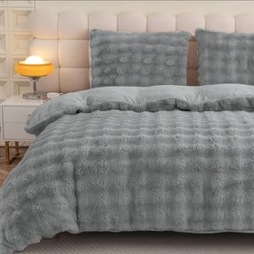 Изключително топло плюшено спално бельо - сиво 3 časti: 1ks 200x220 + 2ks 70x80