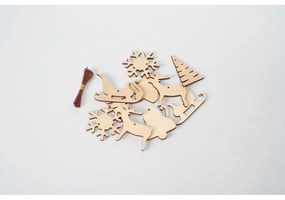 Комплект от 10 дървени коледни декорации Medium - Spira