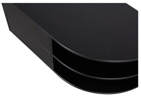 Черна модулна телевизионна масичка от борова дървесина 78x40 cm Finca - WOOOD