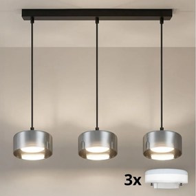 Brilagi - LED Полилей на кабел AURA LUX 3xGX53/30W/230V черен/опушен