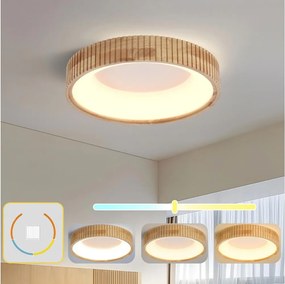 Brilagi - LED таванно осветително тяло FALCON WOOD MODERN LED/30W/230V Ø 45 см дърво