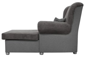 Кафяво-сив шезлонг от рипсено кадифе Lord – Ropez