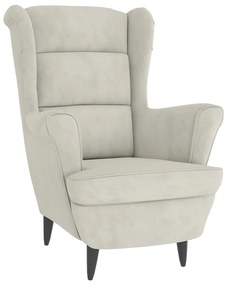 324068 vidaXL Фотьойл, кремавобял, кадифе