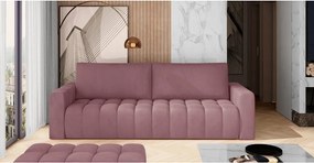 Розов кадифен разтегателен диван с място за съхранение 247 cm Lazaro – ELTAP