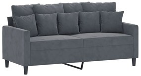 359304 vidaXL 2-местен диван, тъмносив, 140 см, кадифе