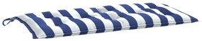 Възглавници за външни пейки 2 бр синьо-бели 100x50x7 см плат