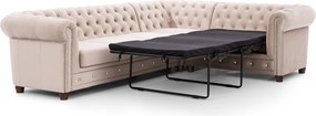 Бежов кадифен разтегателен ъглов диван (десен ъгъл L форма) York Blik – Ropez