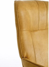 Кресло от изкуствена кожа в цвят горчица Nasira – Bizzotto