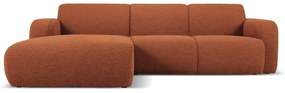 Кафяв ъглов диван от плат букле (ляв ъгъл) Molino - Micadoni Home