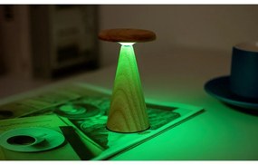 LED настолна лампа в естествен цвят с дървен абажур (височина 14 cm) Sylva – Gingko