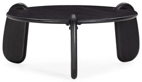 Черна кръгла масичка за кафе от масивно манго ø 80 cm Tamira – MOME