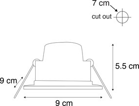 Комплект от 6 модерни вградени прожектора черни, включително LED 3-степенно димируеми IP65 - Simply