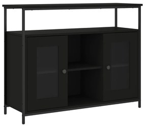 835504 vidaXL Сайдборд, черен, 100x35x80 см, инженерно дърво