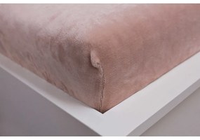 Кафяв разтеглив чаршаф от микроплюш 180x200 cm - Jerry Fabrics