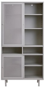 Сиво метално шкафче с плъзгащи се врати 90x180x40 cm Veep – Unique Furniture