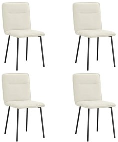 3315318 vidaXL Трапезни столове, 4 бр, кремави, кадифе