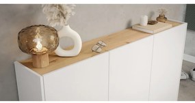 Бяла стойка за обувки от декор от дъб 138x105x25 cm Libbiano – Germania