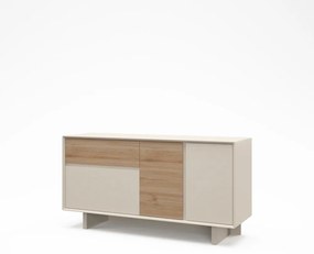 Скрин от дъбов декор бежов и естествен цвят 146x76x45 cm Carpi – Marckeric