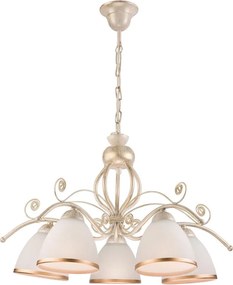 Полилей на верига RETRO II 5xE27/60W/230V бяла патина