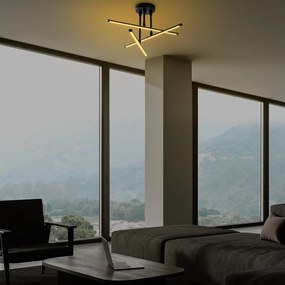 Черно LED осветително тяло за таван 26x51 cm Ledflower – Opviq lights