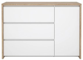 Скрин от дъбов декор в бял и естествен цвят 119x84x48 cm Next – Tvilum