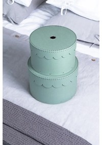 Картонени кутии за съхранение с капаци в комплект 2 бр. в цвят мента ø 26x17,5 cm Wilma – Bigso Box of Sweden