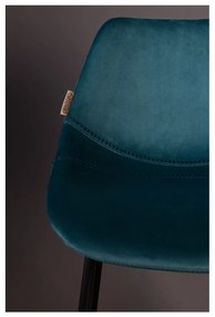 Комплект от 2 бар стола в бензиново синьо с кадифена тапицерия, височина 106 cm - Dutchbone