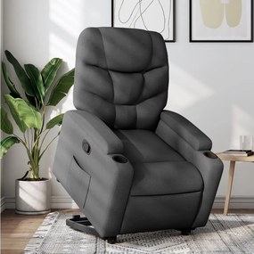3204597 vidaXL Изправящ реклайнер стол, тъмносив, текстил