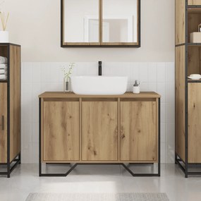 Sonata H Шкаф за мивка Масивен дъб 91x35x60 см Инженерна дървесина