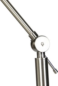 Подова лампа стоманена регулируема с черен абажур 50 см - Editor