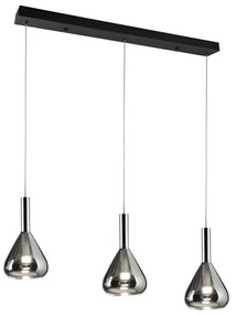 Черно LED висящо осветително тяло със стъклен абажур Cipera – CINQUE