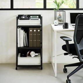 Черен метален подвижен стелаж 42x84,5x32 cm Tower – YAMAZAKI