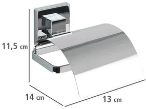 Самозалепващ пластмасов комплект аксесоари за баня в лъскаво сребристо Quadro – Wenko