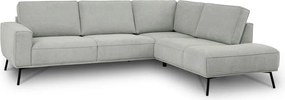 Светлосив шенилов ъглов диван (десен ъгъл/L форма) Amsterdam – Scandic