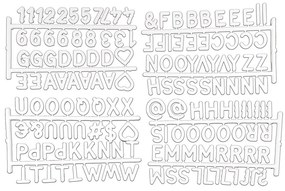 Бели букви за органайзери 11,5х20х3 см - Homéa