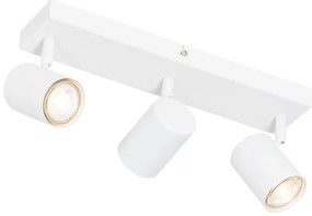 Модерна таванна лампа бяла 3-лампи регулируема правоъгълна - Jeana