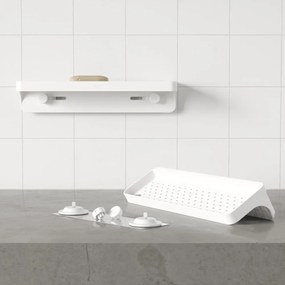 Бял самоносещ рафт за баня, изработен от рециклирана пластмаса Flex Adhesive - Umbra