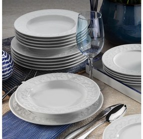 Сервиз за хранене, 24 части, бял порцелан