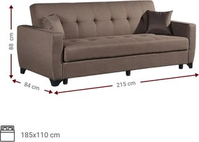 Разтегателен диван Baron 3seater-кафяво